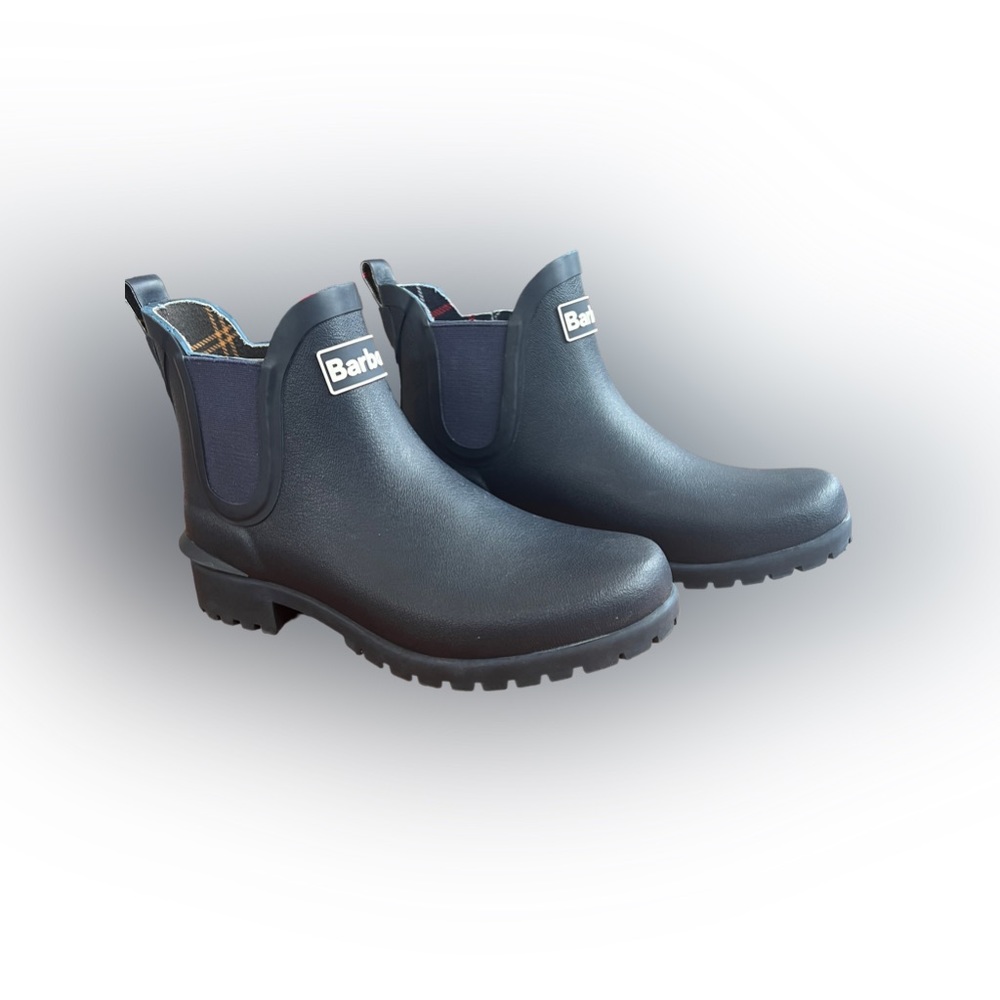 Barbour navy blue Wellington boots